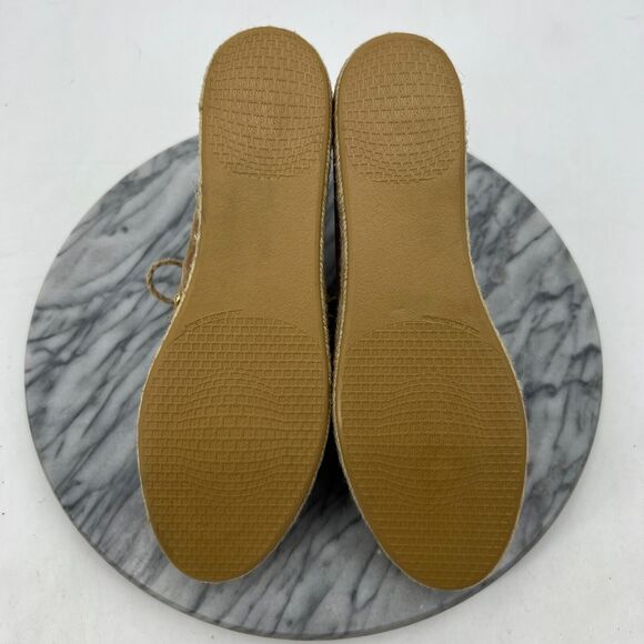 Stuart Weitzman Womens 7.5 Tan Suede Studded Espadrille Booties Shoe Jute Lace - Picture 7 of 12